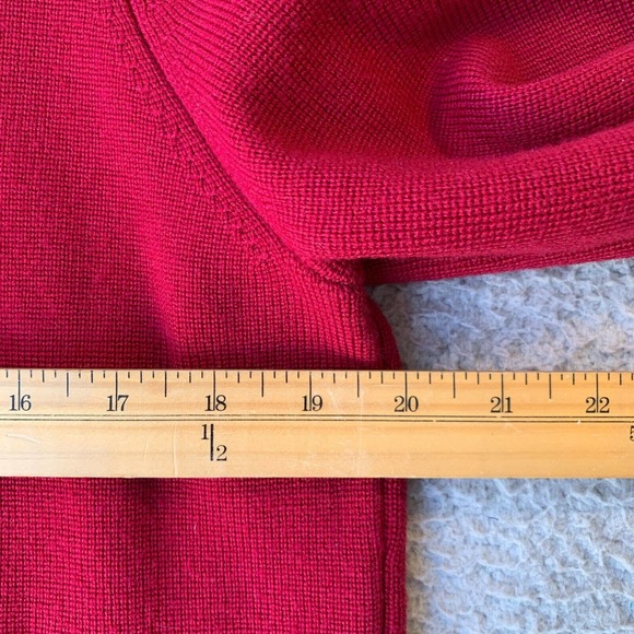 Talbots Dark Red Merino Lady Cardigan Sweater, Large - Picture 5 of 7